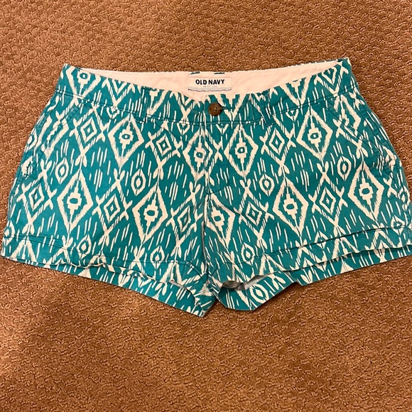 Old Navy Pants - Old Navy Turquoise Tribal Print Shorts